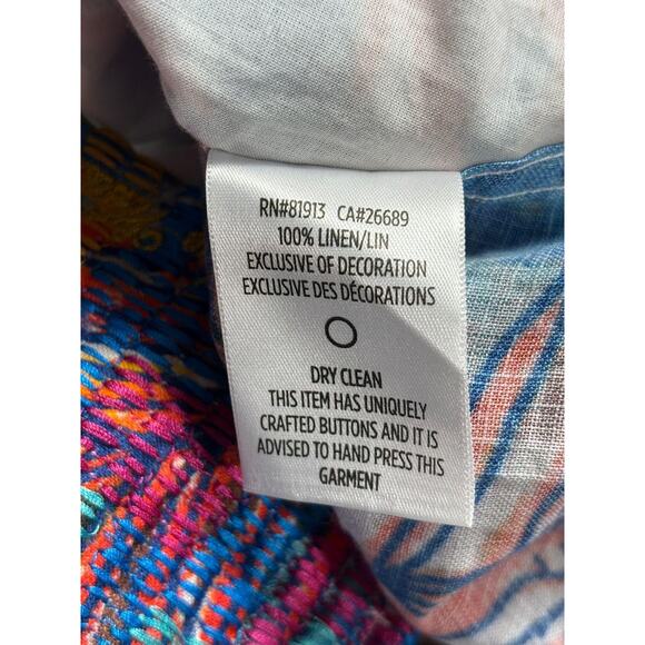 Robert Graham Shirt Mens 2XL Linen Limited Edition Embroidered Button Up - Picture 5 of 8